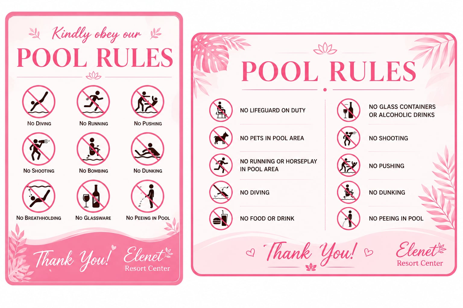 Elenest Resort rules and guest policies